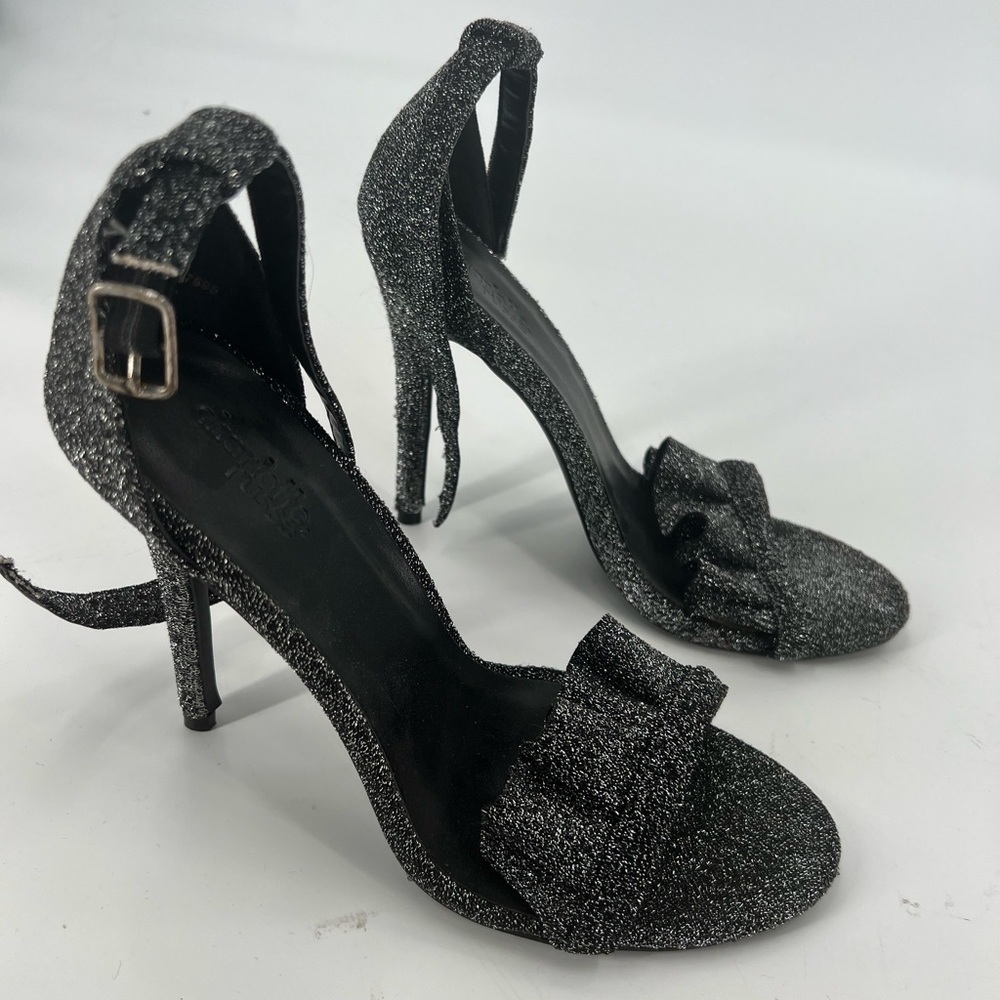 Charlotte Russe metallic shimmer sandal heel shoes size 8